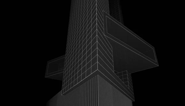 Abstrakcyjne Linie Rysunku Koncepcji Sztuki Architektonicznej Minimalne Kształty Geometryczne — Zdjęcie stockowe