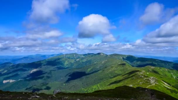 Time Lapse Beelden Van Zonnig Berglandschap Met Bewegende Wolken — Stockvideo