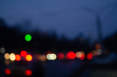 Bulanık bokeh trafik ışıkları arka planı