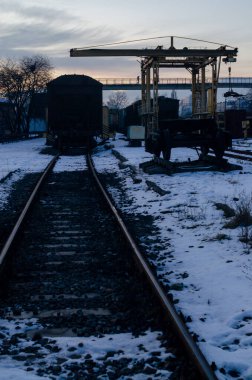 Kışın tren istasyonu