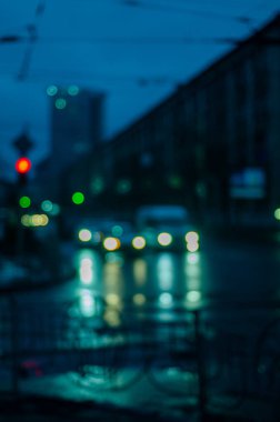 Renkli trafik ışıklarının odaklanmış görüntüsü