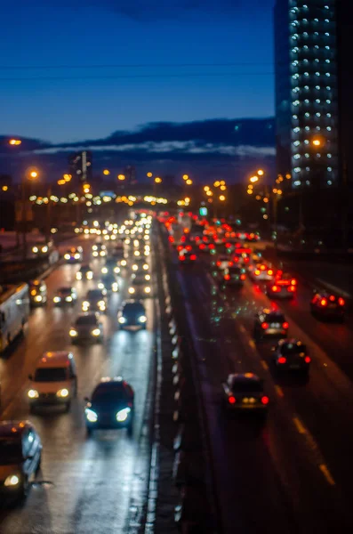 defocused shot of colorful traffic lights