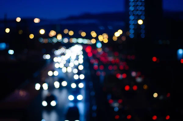 Defocused Skott Färgglada Trafikljus — Stockfoto