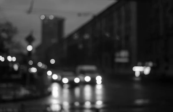 Defocused Shot Traffic Lights Black White — Stok Foto