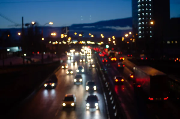 Defocused Skott Färgglada Trafikljus — Stockfoto