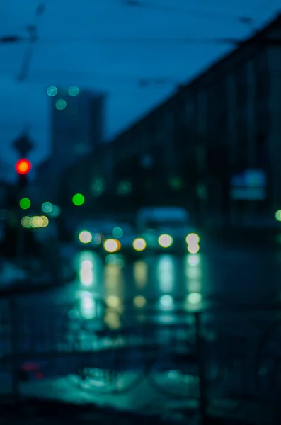 Defocused Skott Färgglada Trafikljus — Stockfoto