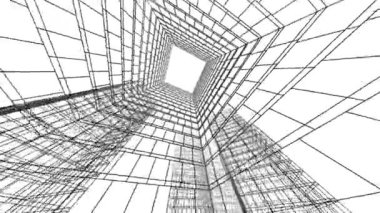 minimal 3d mimari şekillerde hareket etmek