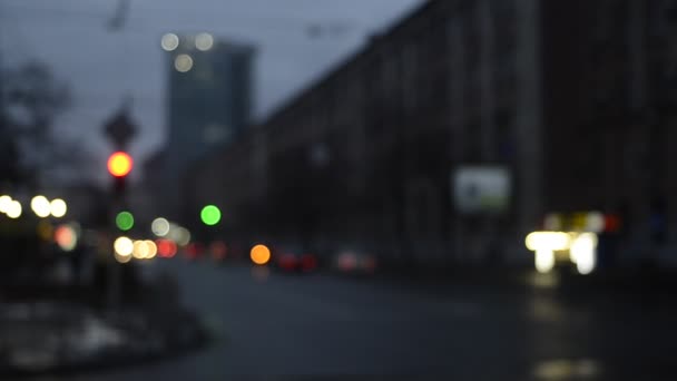 Defocused Bilder Rörliga Trafikljus — Stockvideo