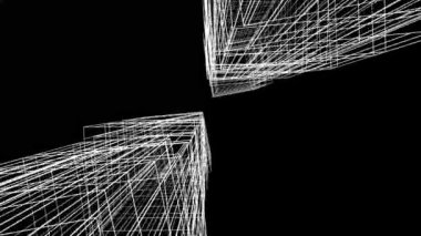 minimal 3d mimari şekillerde hareket etmek