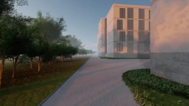 En az üç boyutlu mimari projenin genel görünümü