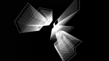 minimal 3d mimari şekillerde hareket etmek