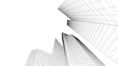minimal 3d mimari şekillerde hareket etmek