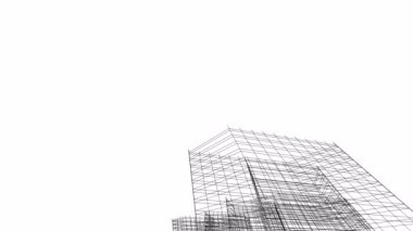 minimal 3d mimari şekillerde hareket etmek