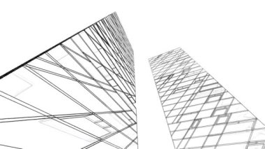 minimal 3d mimari şekillerde hareket etmek