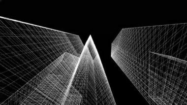 minimal 3d mimari şekillerde hareket etmek