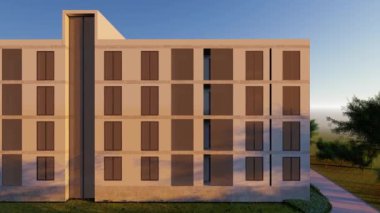 En az üç boyutlu mimari projenin genel görünümü