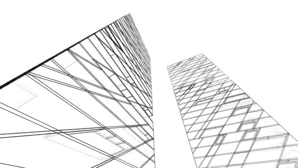 Movendo Através Formas Arquitetônicas Mínimas — Vídeo de Stock