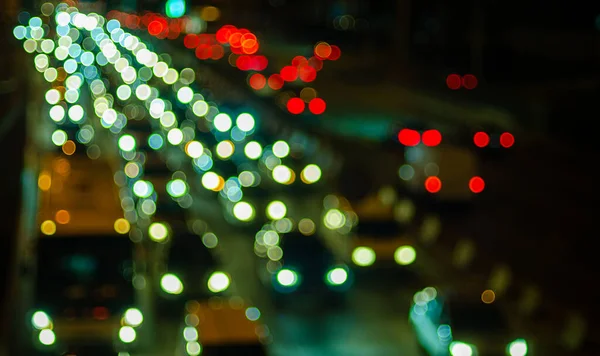 defocused shot of colorful traffic lights