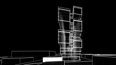 minimal 3d mimari şekillerde hareket etmek