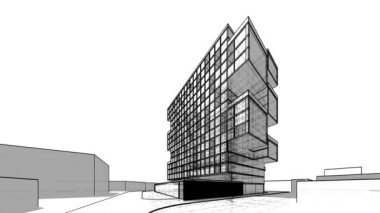 minimal 3d mimari şekillerde hareket etmek