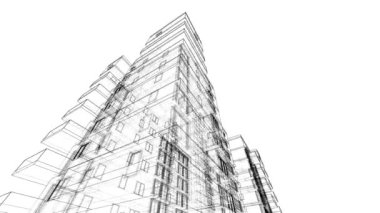 3d grafik minimalistik mimari projesinin taşınması