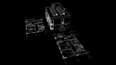 3d grafik minimalistik mimari projesinin taşınması
