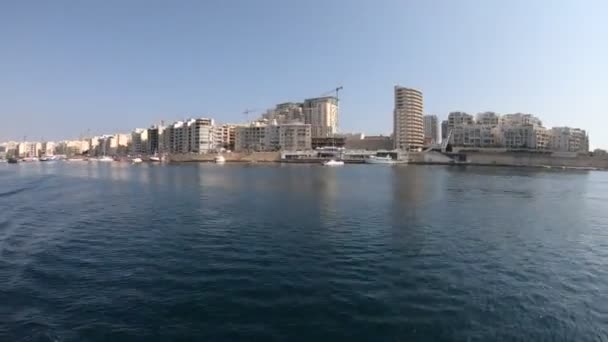 Time Lapse Filmato Del Porto Che Muove Sull Acqua Barca — Video Stock