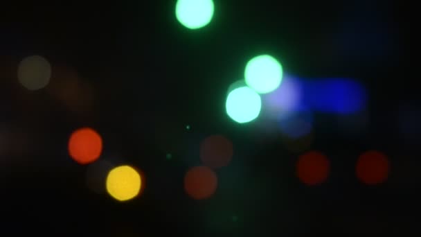 移动交通灯的非聚焦镜头 — 图库视频影像
