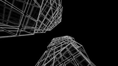 minimal 3d mimari şekillerde hareket etmek