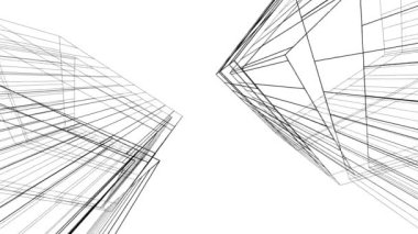 minimal 3d mimari şekillerde hareket etmek