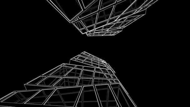 Moving Minimal Architectural Shapes — Stock Video