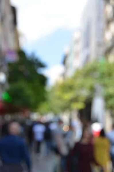 Blurred Shot People Walking City — Fotografia de Stock