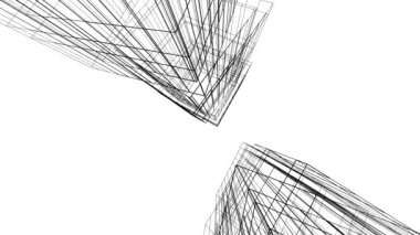 minimal 3d mimari şekillerde hareket etmek