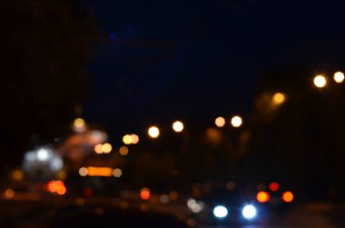 abstract blurred bokeh shot of night city