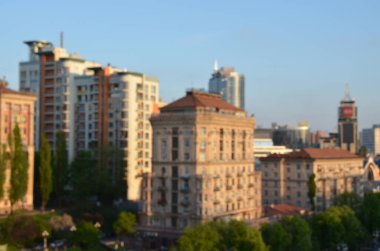 Kyiv şehir sokak manzarasına odaklanmamış