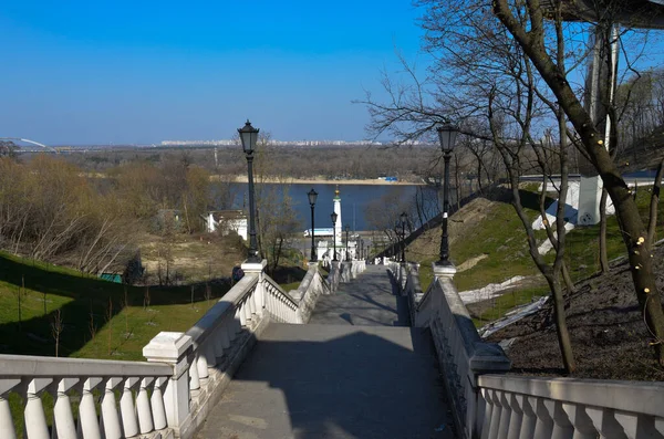 Escalera Mariinskiy Parque Luz Del Sol Kyiv Ucrania — Foto de Stock