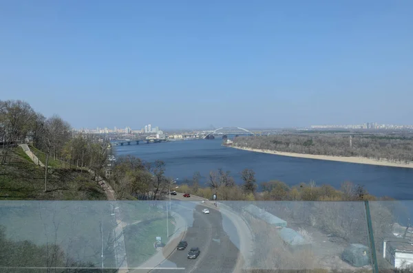 Вид Днепр Город Киев Моста — стоковое фото