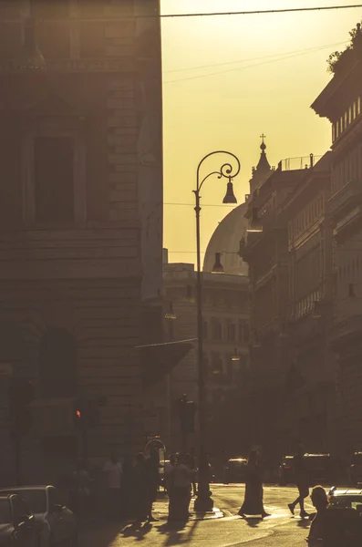 Vista Gente Roma City Street Italia — Foto de Stock