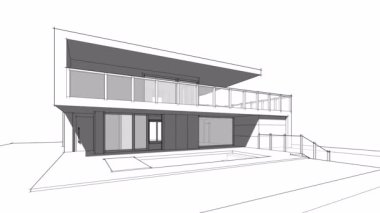 En az üç boyutlu mimari projenin genel görünümü