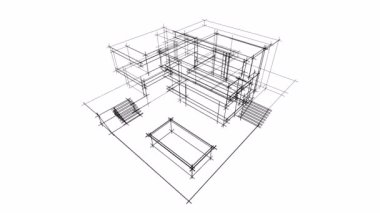En az üç boyutlu mimari projenin genel görünümü