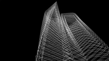 minimal 3d mimari şekillerde hareket etmek