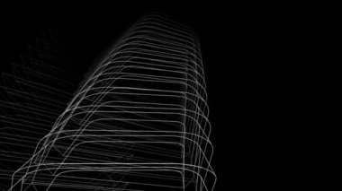 minimal 3d mimari şekillerde hareket etmek