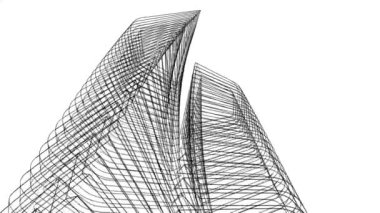 minimal 3d mimari şekillerde hareket etmek