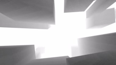minimal 3d mimari şekillerde hareket etmek
