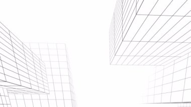minimal 3d mimari şekillerde hareket etmek