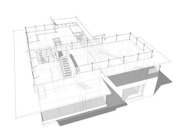 3d mimari proje, dijital duvar kağıdı