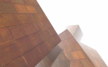 3d mimari sanat, bina cephesi ile dijital duvar kağıdı