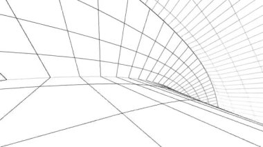 minimal 3d mimari şekillerde hareket etmek