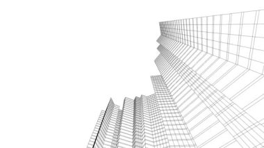 minimal 3d mimari şekillerde hareket etmek