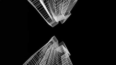 minimal 3d mimari şekillerde hareket etmek